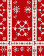 Classic Red White Snowflake Border Rug