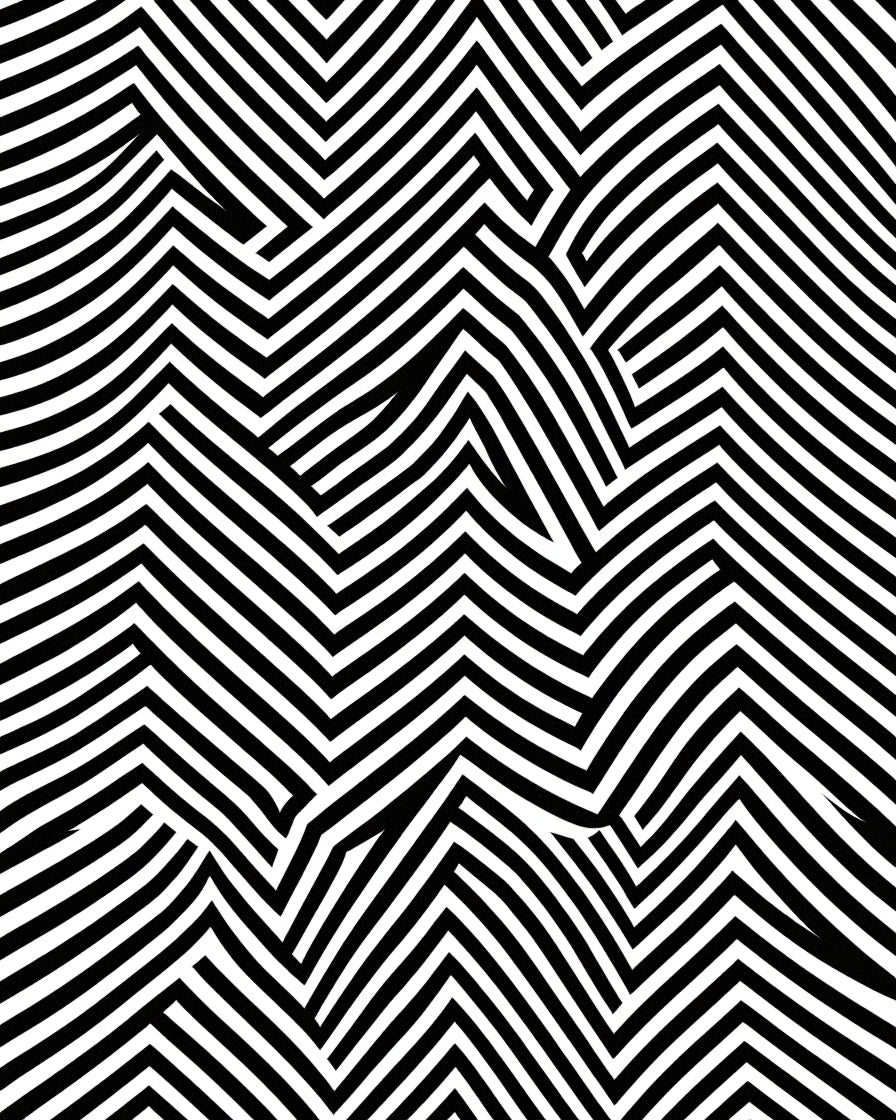 Bold Black White Chevron Flow Rug