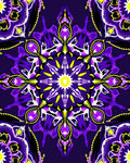 Vibrant Purple Yellow Starburst Medallion Rug