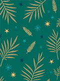 Gold Fern Teal Starburst Tropical Rug