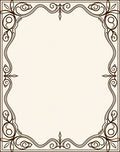 Elegant Cream Black Swirling Floral Frame Rug