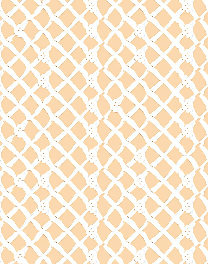 Cream White Lattice Detail Rug