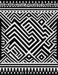 Bold Black Geometric Maze Rug