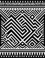 Bold Black Geometric Maze Rug