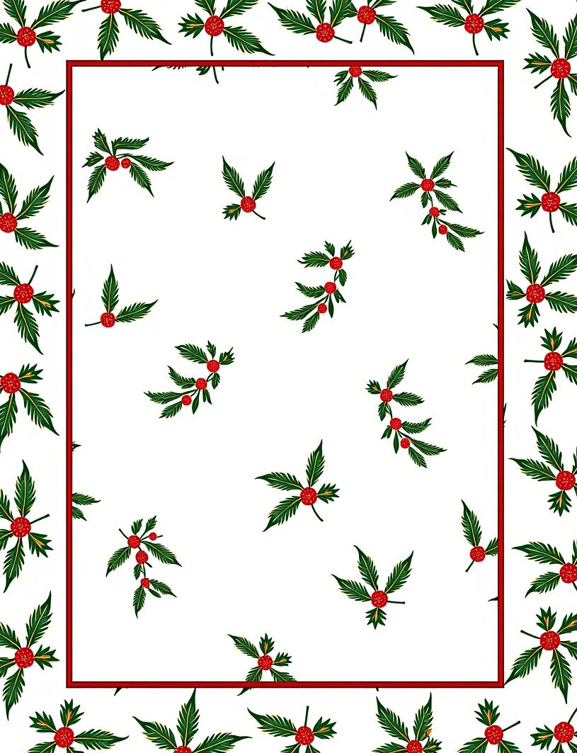 Red Green Holly Berry Scatter Rug