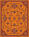Crimson Floral Vine Medallion Cover Rug
