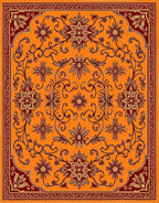 Crimson Floral Vine Medallion Cover Rug