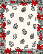 Festive Evergreen Bow Leaf Arrangement Rug