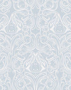 Pale Blue Art Nouveau Swirl Rug