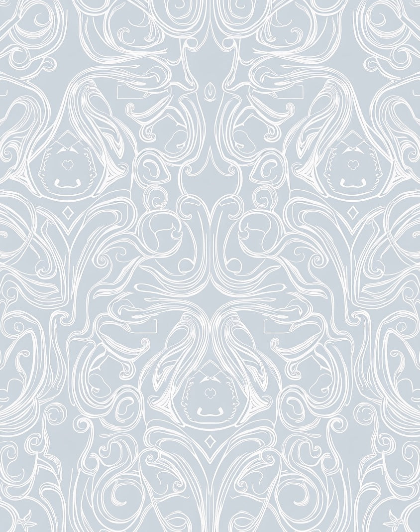 Pale Blue Art Nouveau Swirl Rug