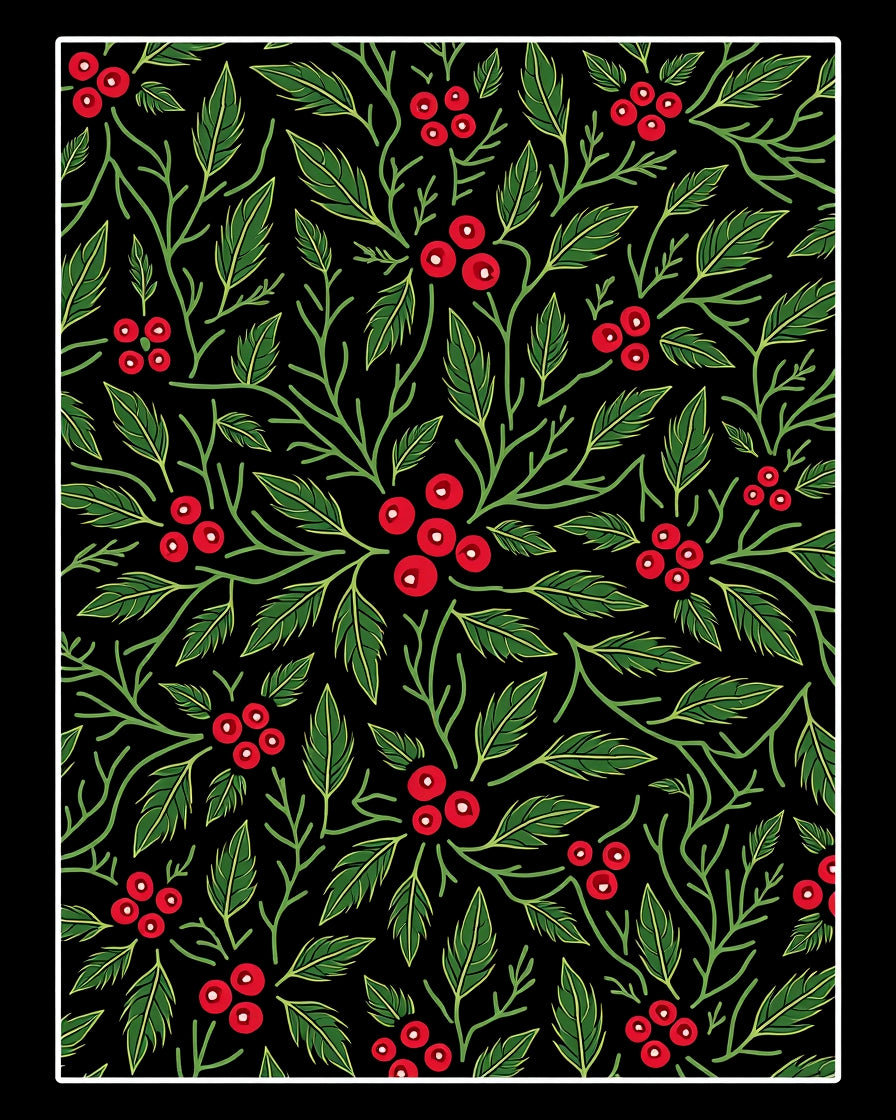 Black Berry Botanical Branches Rug