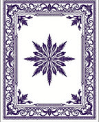 Deep Indigo Starburst Border Rug