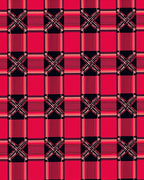 Bold Red Plaid Crosshatch Stripe Rug