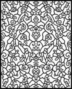 Ornate Black And White Floral Swirl Rug