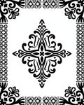 Elegant Black Floral Starburst Medallion Rug