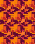 Warm Terracotta Geometric Cascade Rug
