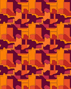 Warm Terracotta Geometric Cascade Rug