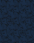 Dark Blue Abstract Ink Swirl Rug