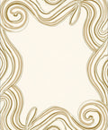 Golden Swirl Lines Border Rug