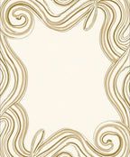Golden Swirl Lines Border Rug