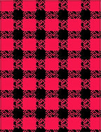 Red Black Checkered Textured Rug