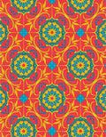 Vibrant Red Medallion Kaleidoscope Rug