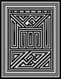 Monochrome Angular Labyrinth Floor Art Rug