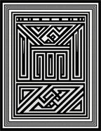 Monochrome Angular Labyrinth Floor Art Rug