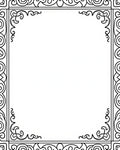 Ornate Black Scrollwork Border Rug