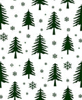 Dark Green Christmas Tree Snowflakes Rug