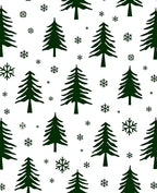 Dark Green Christmas Tree Snowflakes Rug