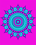 Vibrant Magenta Teal Mandala Rug