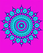 Vibrant Magenta Teal Mandala Rug