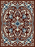Deep Red Floral Medallion Aura Rug