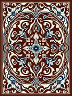 Deep Red Floral Medallion Aura Rug