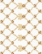 Tan Lattice Floral Arrangement Rug
