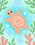 Coral Turtle Oceanic Coral Garden Rug