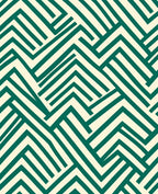 Emerald Ivory Interlocking Lines Rug