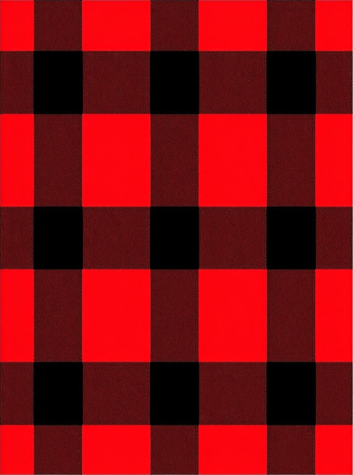 Vivid Red Black Buffalo Check Rug