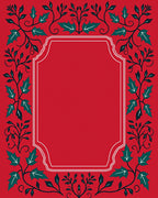Christmas Red Holly Vine Frame Rug