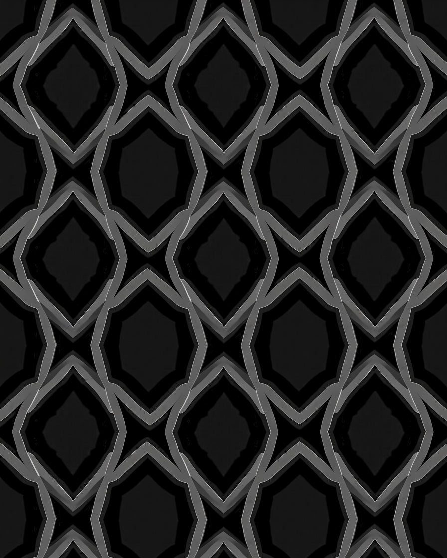 Monochromatic Dark Geometric Octagon Rug