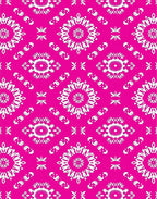 Hot Pink White Medallion Paisley Rug
