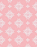 Coral Pink White Floral Medallion Rug