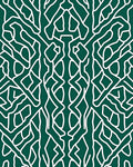 Deep Green Abstract Interlocking Lines Rug
