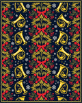 Festive Gold Trumpet Red Bow Snowflakes Rug