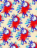 Whimsical Red Alien Splash Rug