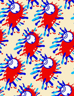 Whimsical Red Alien Splash Rug