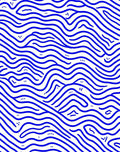 Deep Blue Wavy Organic Lines Rug