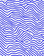 Deep Blue Wavy Organic Lines Rug