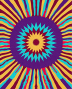 Vibrant Psychedelic Sunburst Medallion Rug